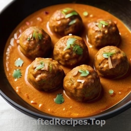 Asian Style Chicken Meatballs in Red Curry Sauce