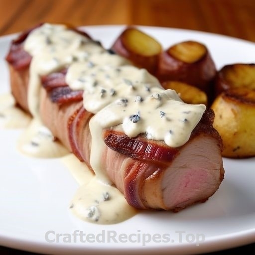 Bacon Wrapped Pork Tenderloin with Hasselback Potatoes