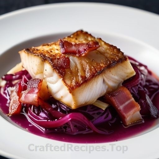Baked Cod with Braised Cabbage and Bacon