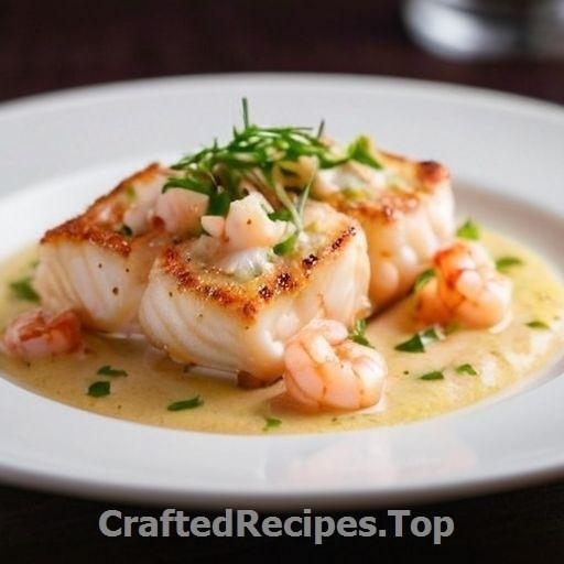 Baked Cod with Lemon and Shrimp Sauce