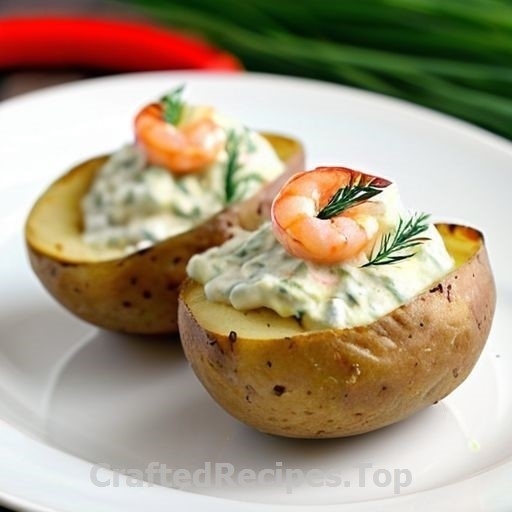 Baked Potatoes with Shrimp and Dill Cream