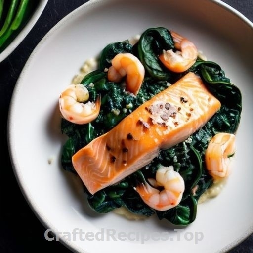 Baked Salmon with Shrimp, Spinach, and Horseradish Gratin