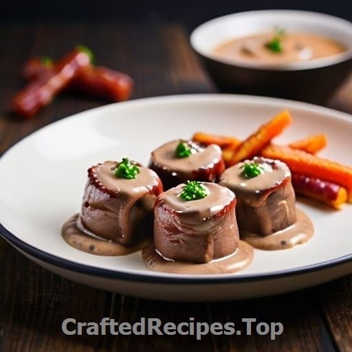 Beef Rolls with Creamy Mushroom and Bacon Sauce