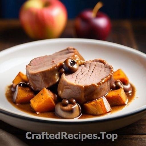 Braised Pork Tenderloin with Mushrooms and Apple