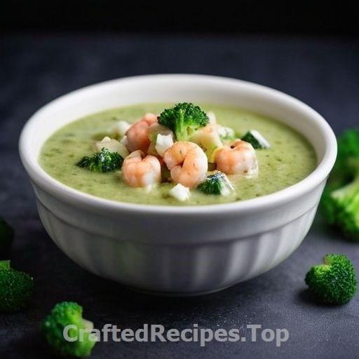 Broccoli Feta Soup with Shrimp