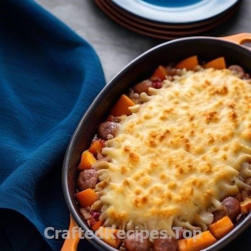 Casserole with Sausage Root Vegetables and Noble Cheese
