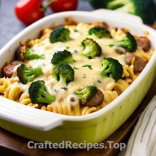 Cheesy Sausage Bake with Broccoli and Cheese Sauce