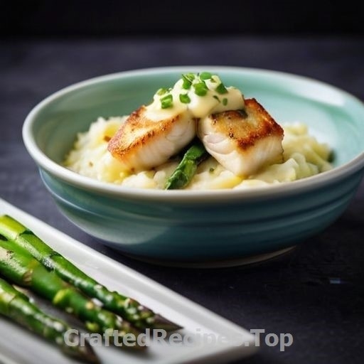 Cod with Lemon Sauce Mashed Potatoes and Asparagus