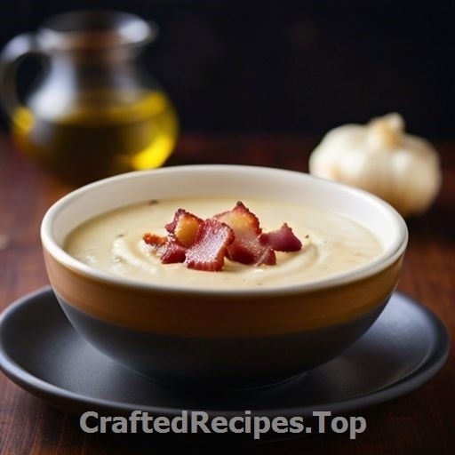 Creamy Cauliflower Soup with Bacon and Roasted Onion