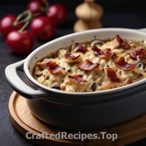 Creamy Chicken and Mushroom Gratin with Bacon