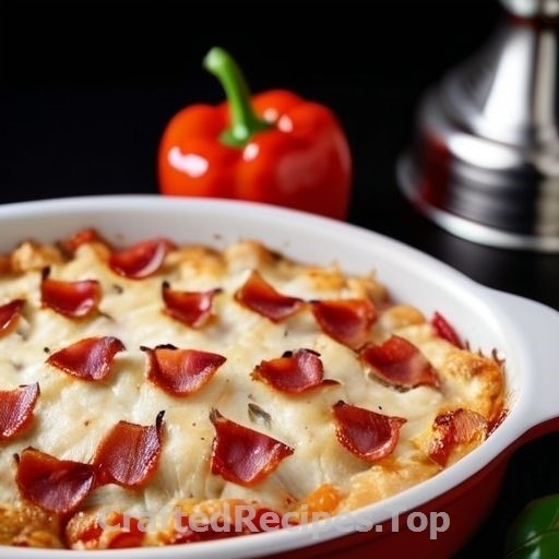 Creamy Chicken Gratin with Bacon Mozzarella and Bell Peppers