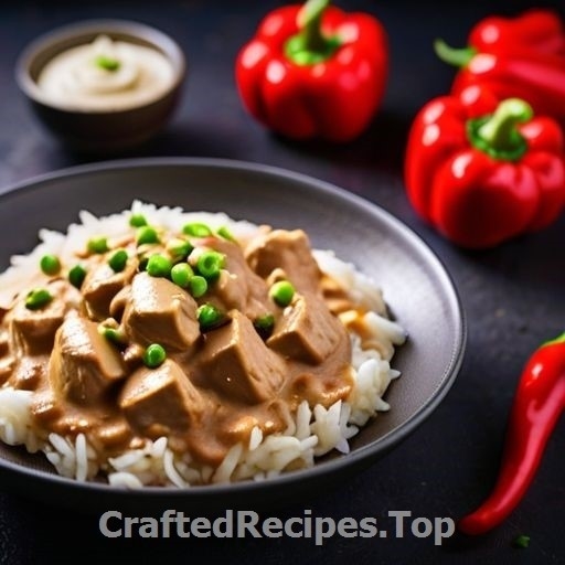 Creamy Chicken Stroganoff with Rice