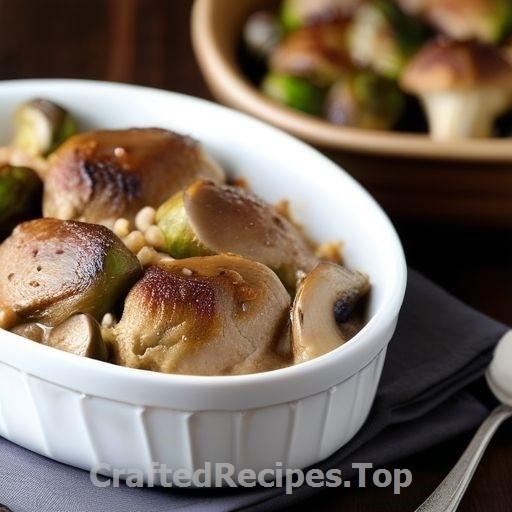 Creamy Mushroom and Brussels Sprouts Chicken Casserole