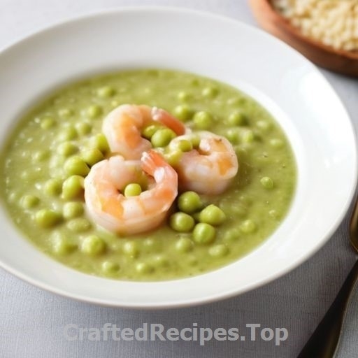 Creamy Pea Soup with Shrimp