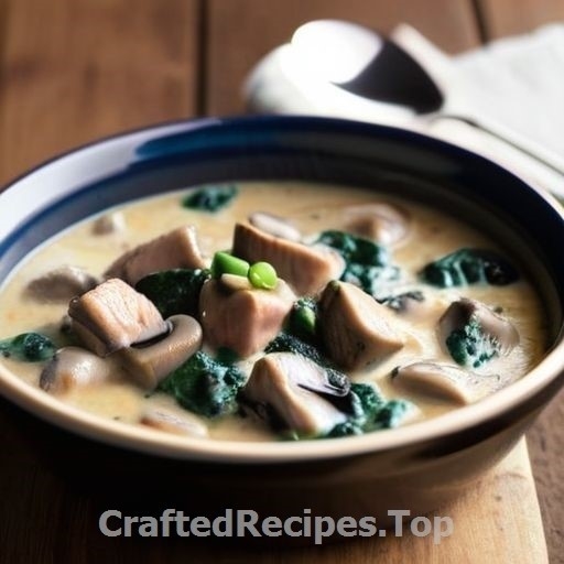 Creamy Salmon Stew with Spinach and Mushrooms