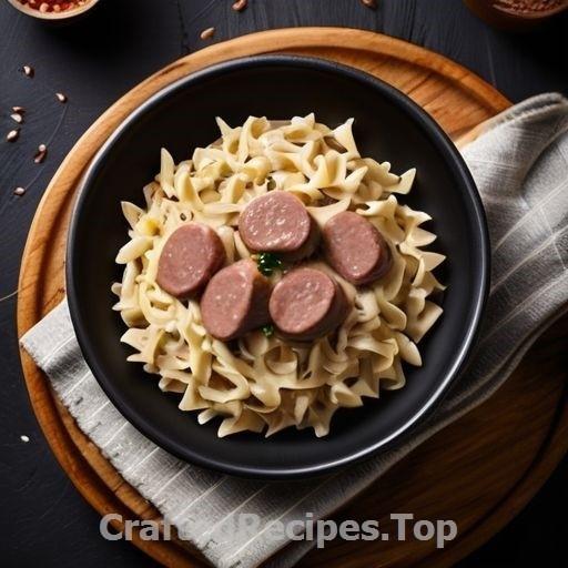 Creamy Sausage Stroganoff with Aged Cheddar