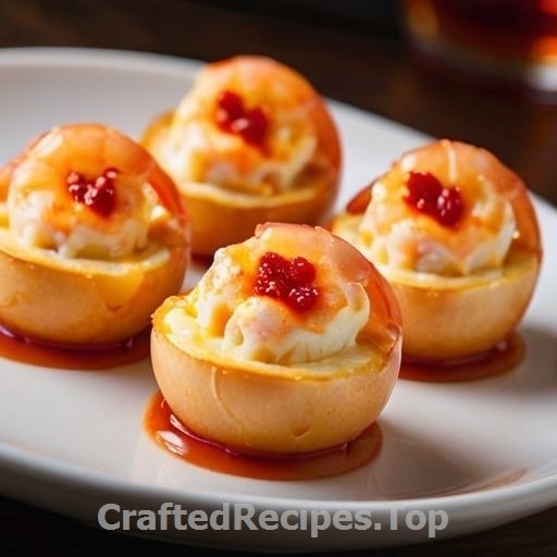 Egg Halves with Shrimp and Spicy Cheese Filling
