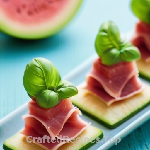 Fresh Melon and Basil Bites with Air Dried Ham