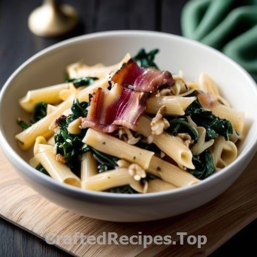 Green Kale Pasta with Bacon, Toasted Pecans, and Sharp Cheddar