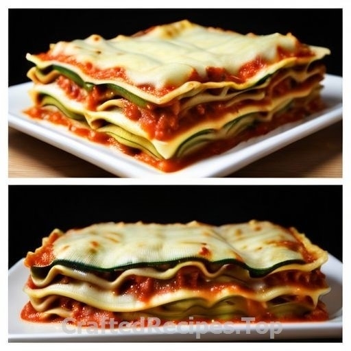 Green Lasagna with Zucchini and Tomato Sauce