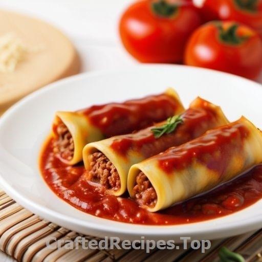 Meat Filled Cannelloni Pasta Rolls