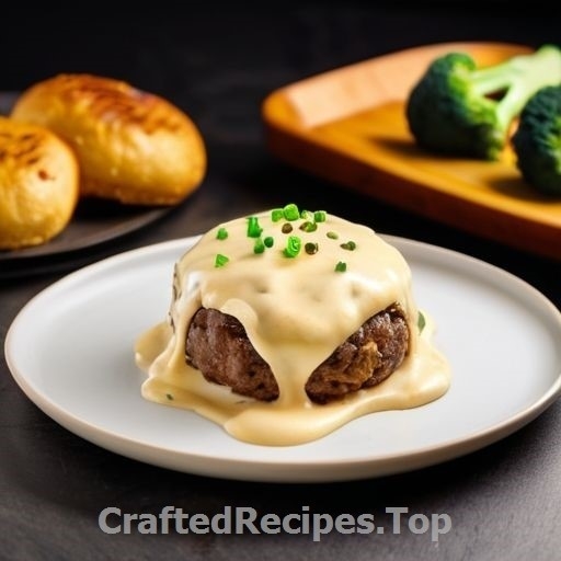 Meat Patty Delight in a Cake Pan with Noble Cheese Sauce