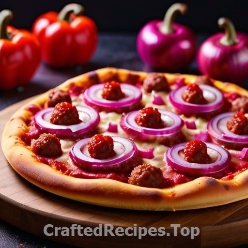 Meatball Pizza with Pickled Red Onion