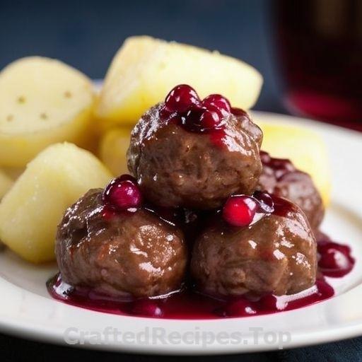 Meatballs with Potatoes and Lingonberries