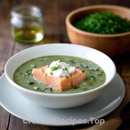 Nourishing Nettle Soup with Luscious Salmon Topping