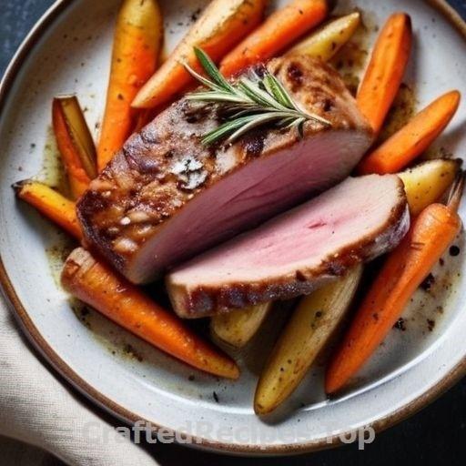 Pan Seared Pork Tenderloin with Roasted Root Vegetables and Gorgonzola