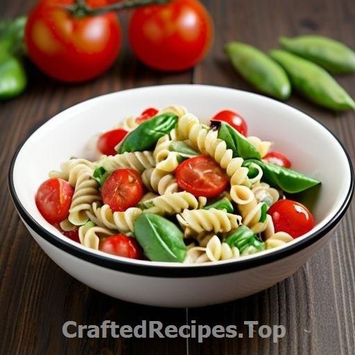 Pasta Salad with Tomato Spinach and Herb Dressing