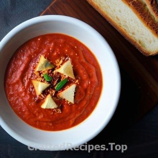 Roasted Bread and Tomato Soup with Ajvar and Croutons