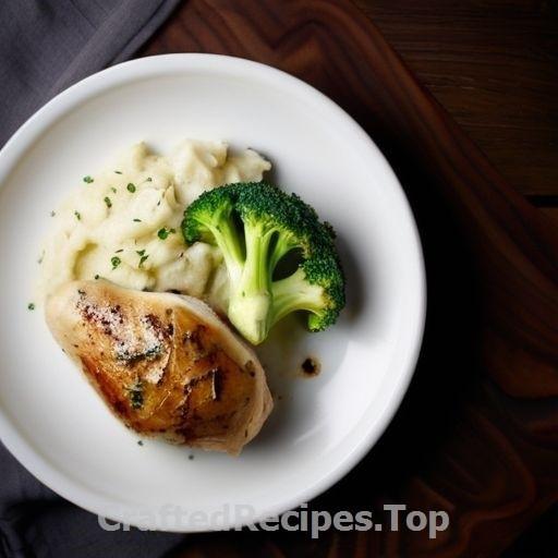 Roasted Whole Chicken with Garlic Mashed Potatoes and Steamed Broccoli