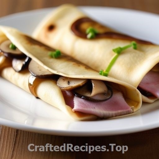 Savory Crepes with Smoked Ham and Mushroom Filling