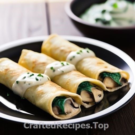 Savory Mushroom and Spinach Crepes