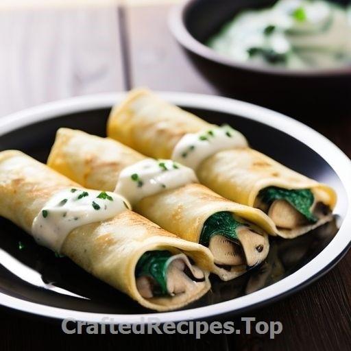 Savory Mushroom and Spinach Crepes