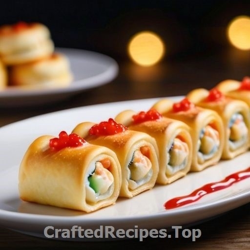 Seafood Pastry Roll with Cheese and Dill
