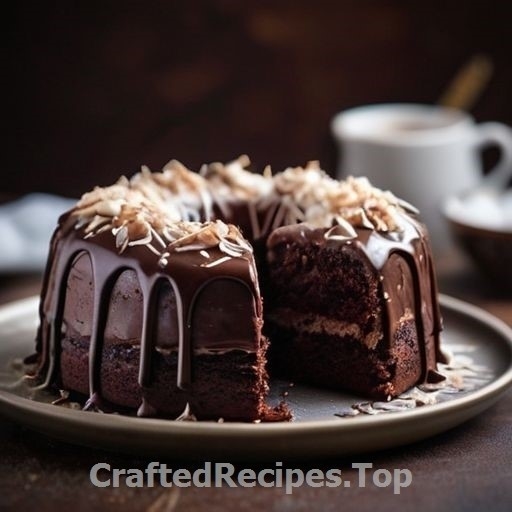 Soft Chocolate Cake with Coconut and Glaze