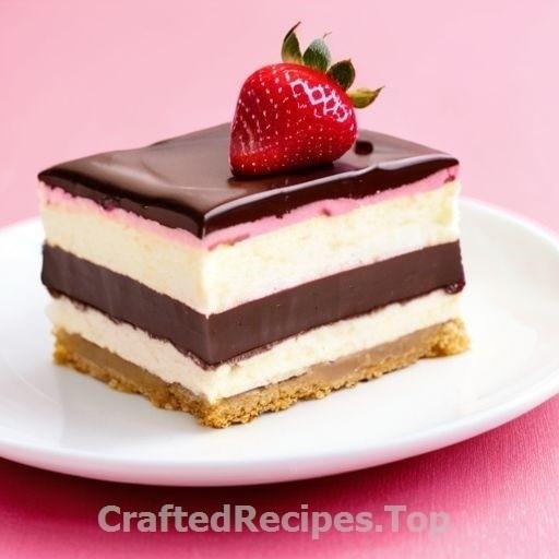 Strawberry Cream Cake with Daim in a Rectangular Pan