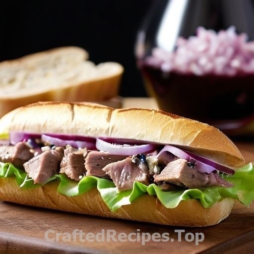 Tuna Baguette with Capers and Red Onion