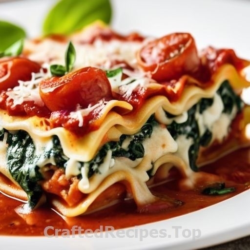 Vegetarian Lasagna with Cheese and Spinach