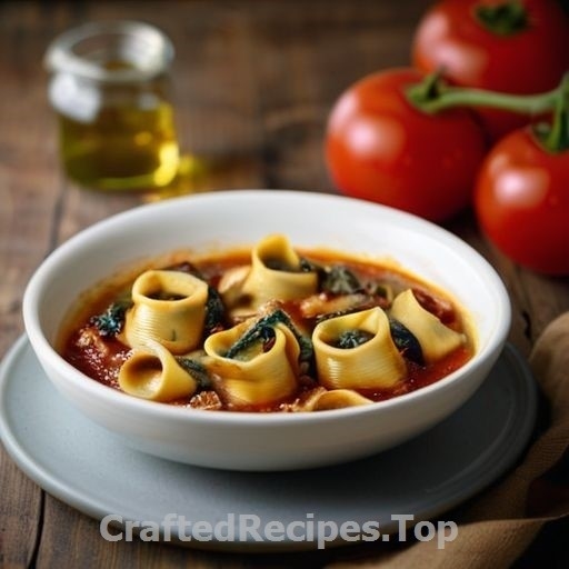 Vegetarian Tortellini with Spinach in Tomato Sauce